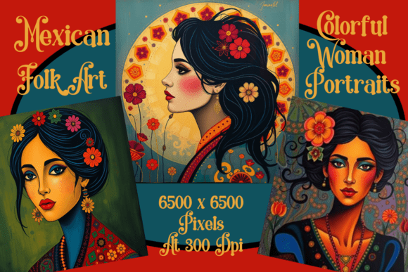 Download Mexican Folk Art Woman’s Portraits - Premium Resources
