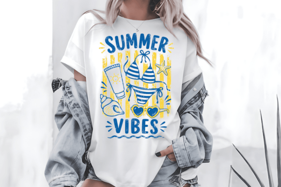 Download Summer Vibes Blue Yellow Beach PNG - Premium Resources