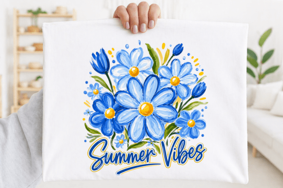 Download Summer Vibes Blue Daisy PNG - Premium Resources