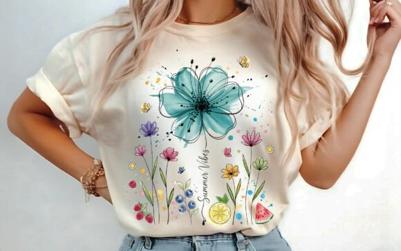 Download Boho Floral Summer Vibes Time Shirt PNG - Premium Resources